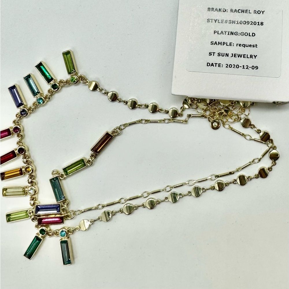 Rachel Roy Multi Chain Crystal Rhinestone Necklace - Picture 10 of 10